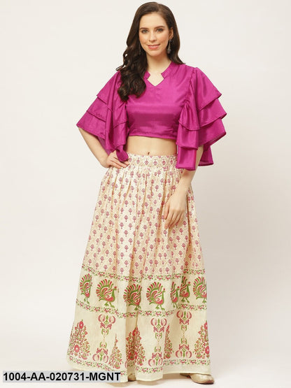 Solid Crop Top with Skirt