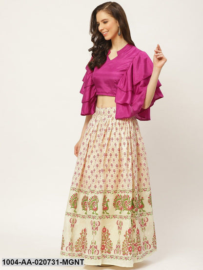 Solid Crop Top with Skirt