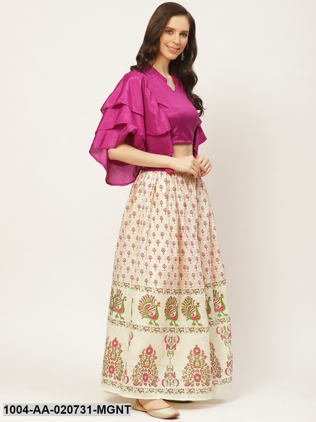 Solid Crop Top with Skirt