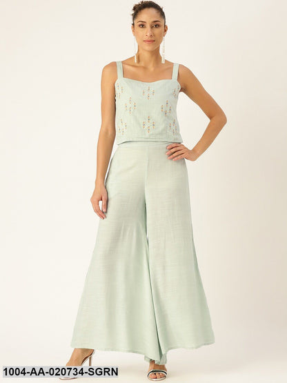 Top with Palazzos & Shrug