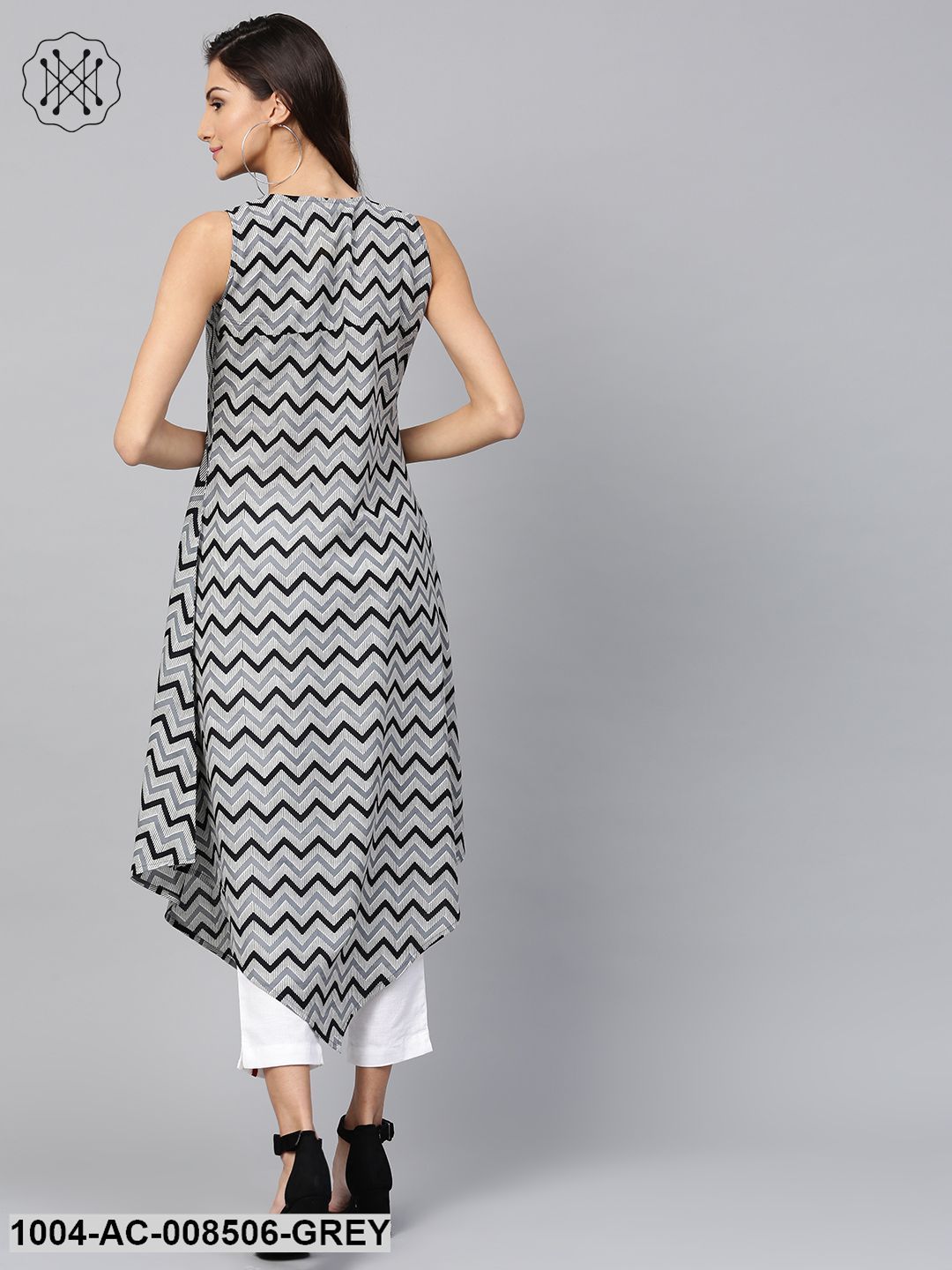 Grey Sleeveless Cotton Maxi Dress
