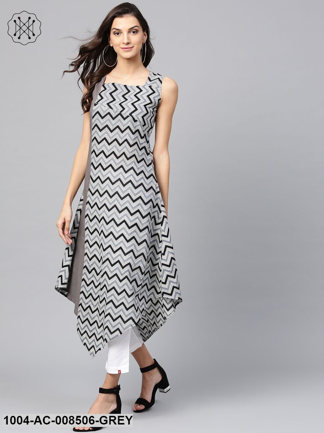Grey Sleeveless Cotton Maxi Dress
