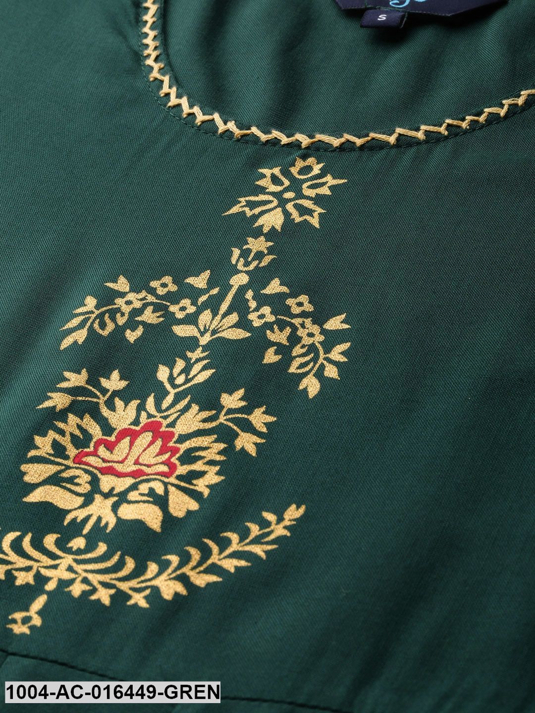 Green Solid Solid Round Neck Viscose Rayon Fit and Flare Dress