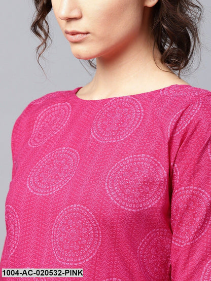 Pink Printed Maxi Dress