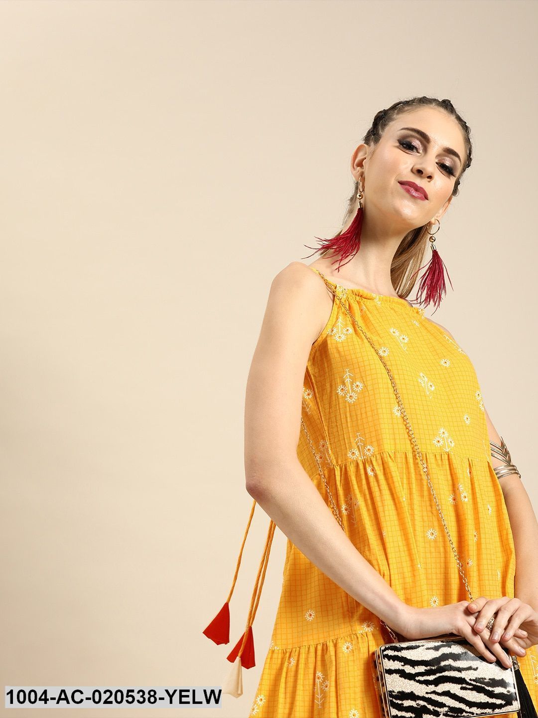 Yellow Printed Maxi Dress