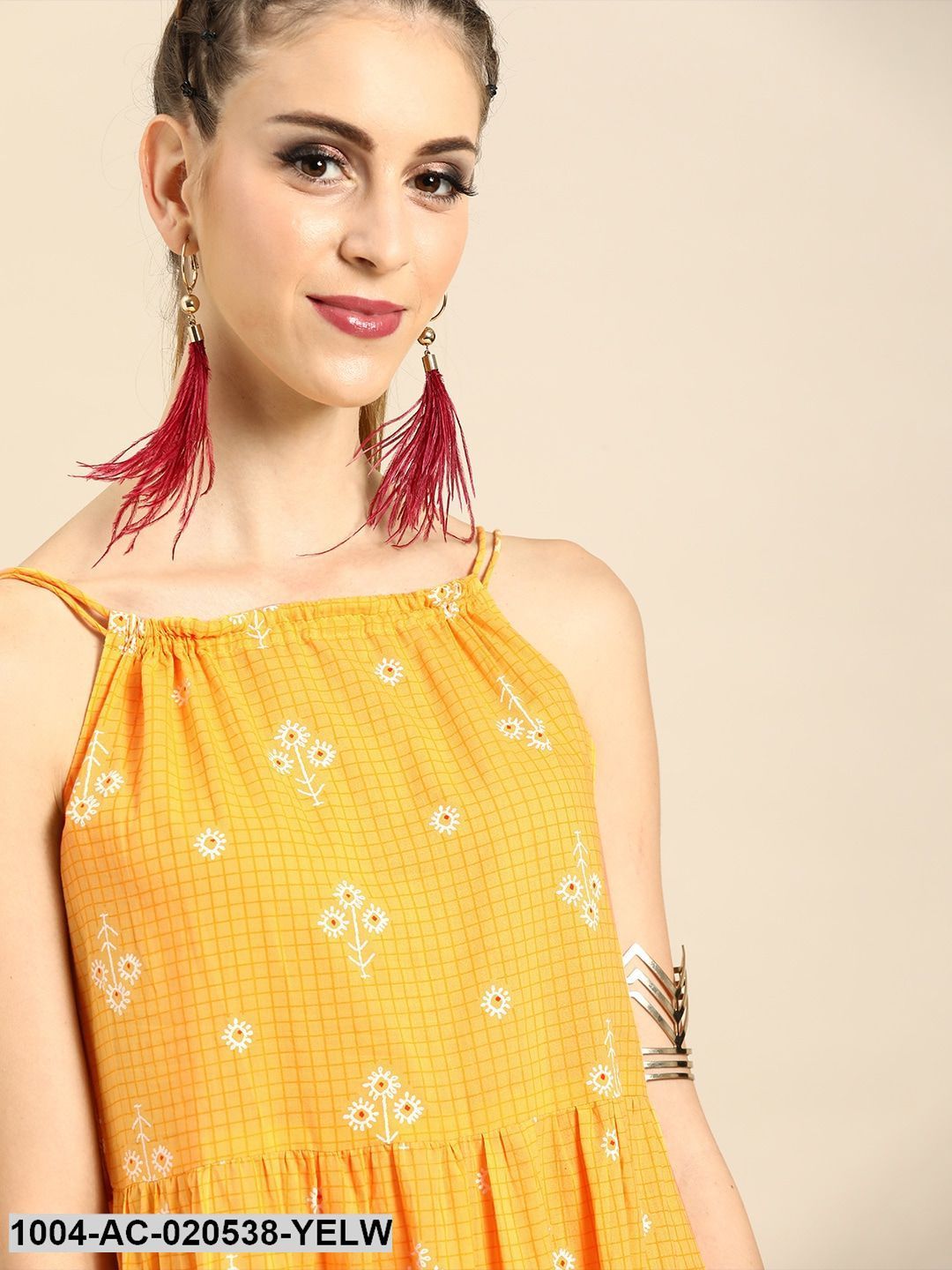 Yellow Printed Maxi Dress
