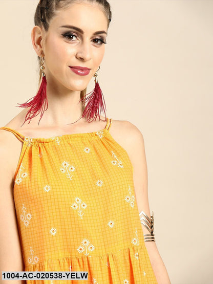 Yellow Printed Maxi Dress