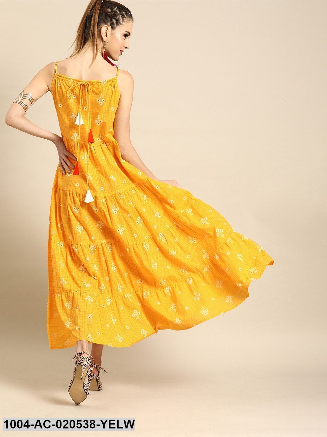 Yellow Printed Maxi Dress