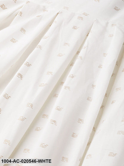 White & Golden Printed Maxi Dress