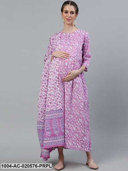 Purple Floral Maxi Dress