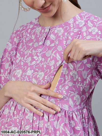 Purple Floral Maxi Dress