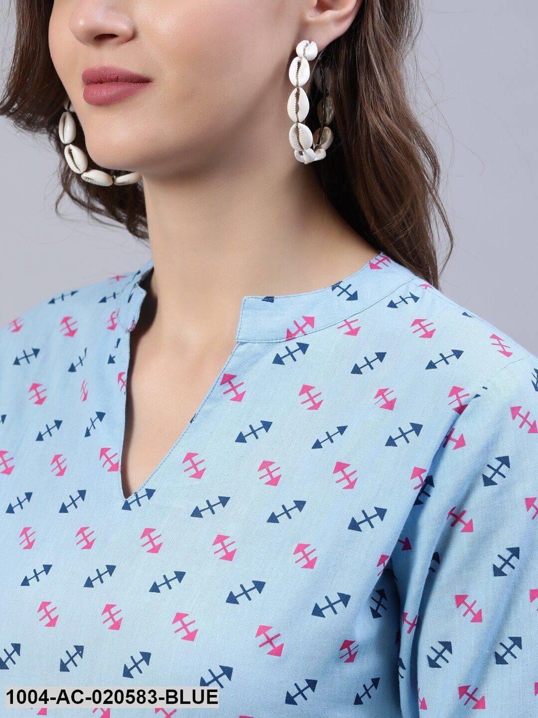 Blue A-Line Midi Dress