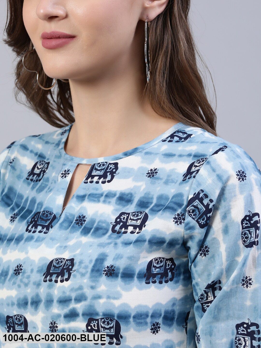 Blue Animal Dyed Empire Midi Dress