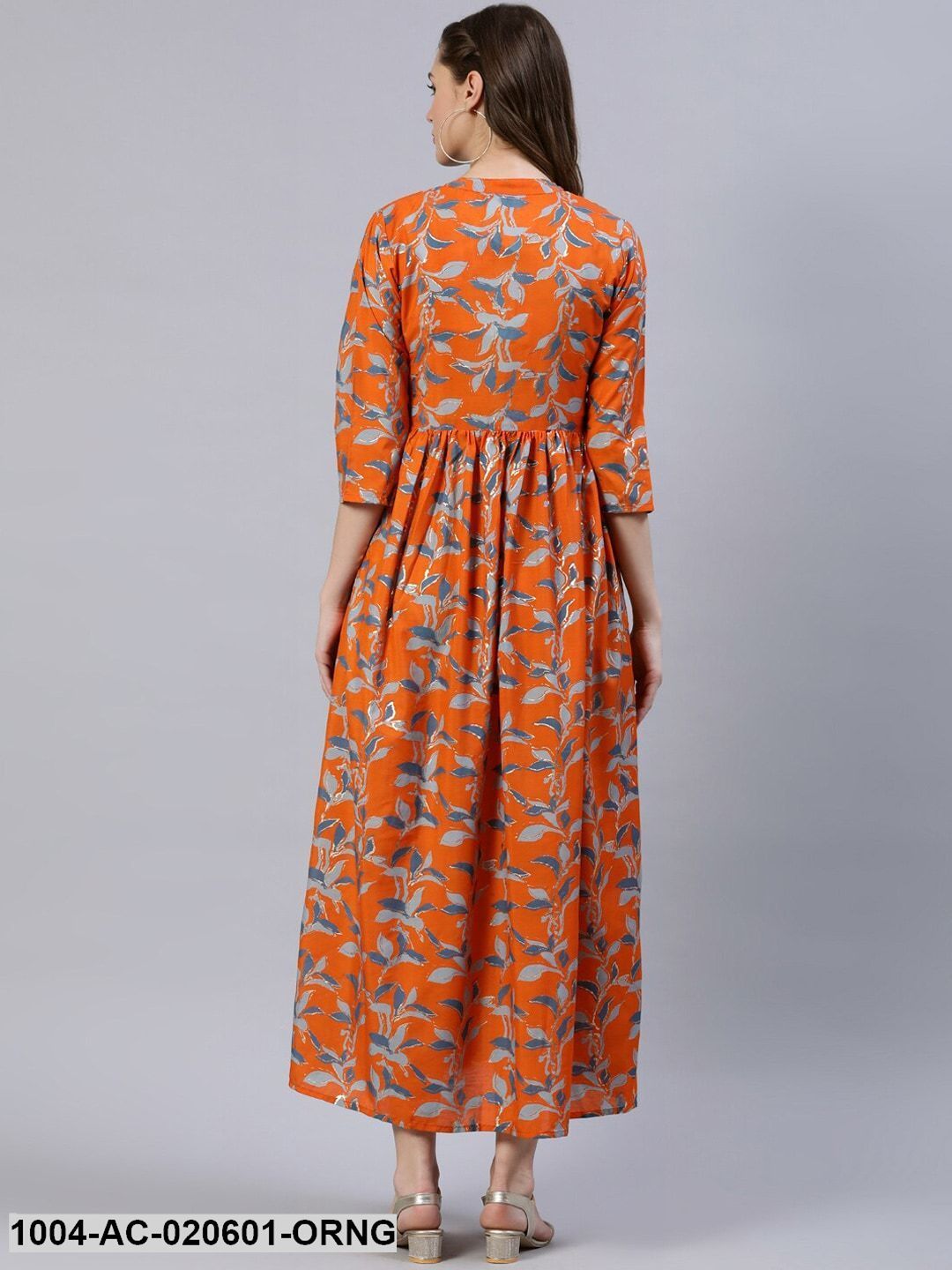 Orange Floral Maxi Dress