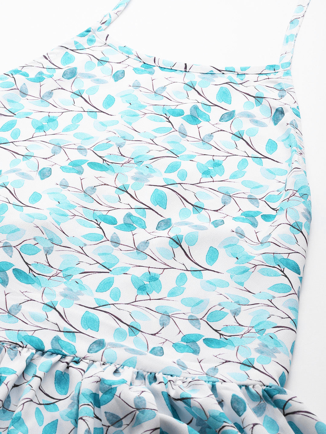 Off White & Green Halter Dress