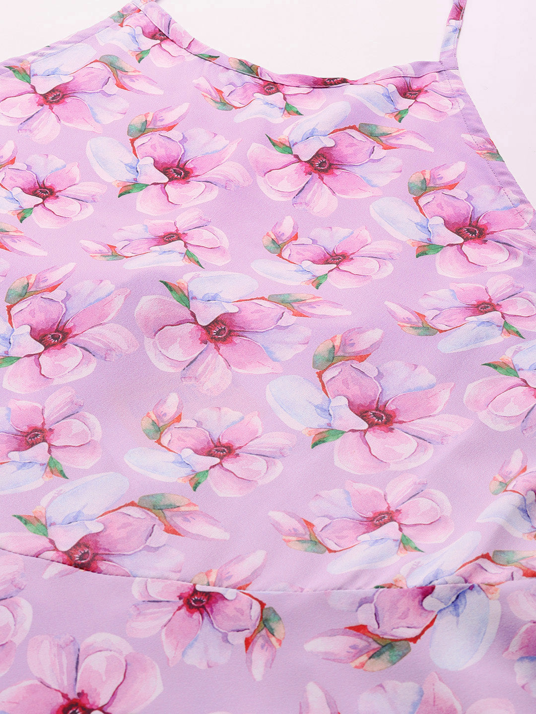 Pink Floral Printed Halter Dress