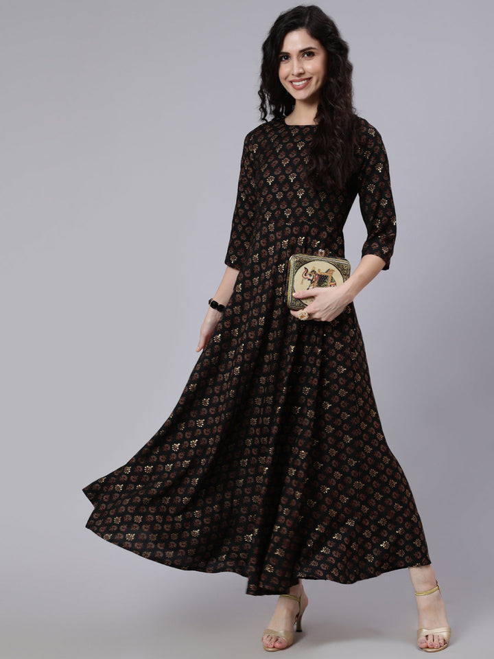 Red Bandhini Printed Flared Dress