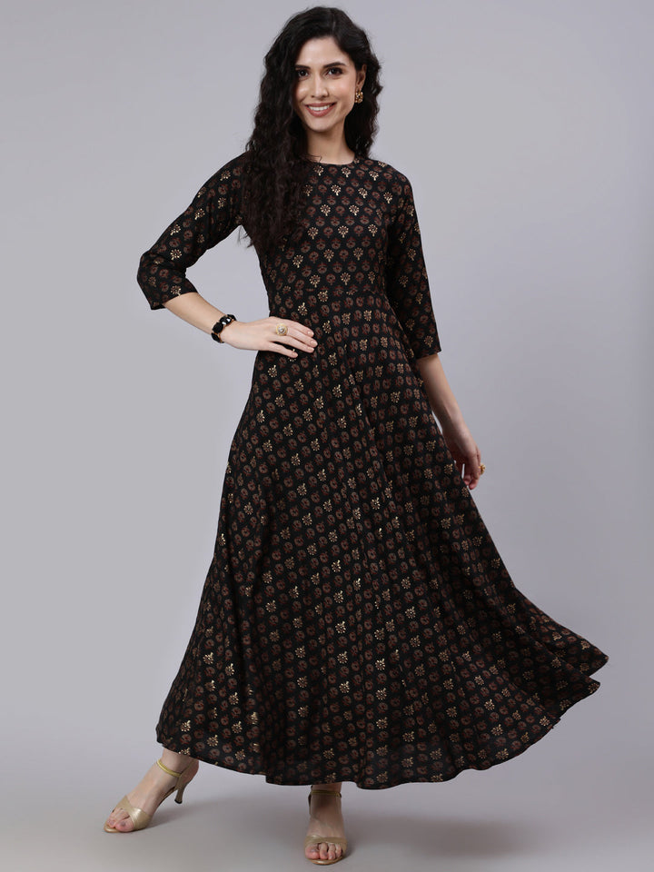 Red Bandhini Printed Flared Dress