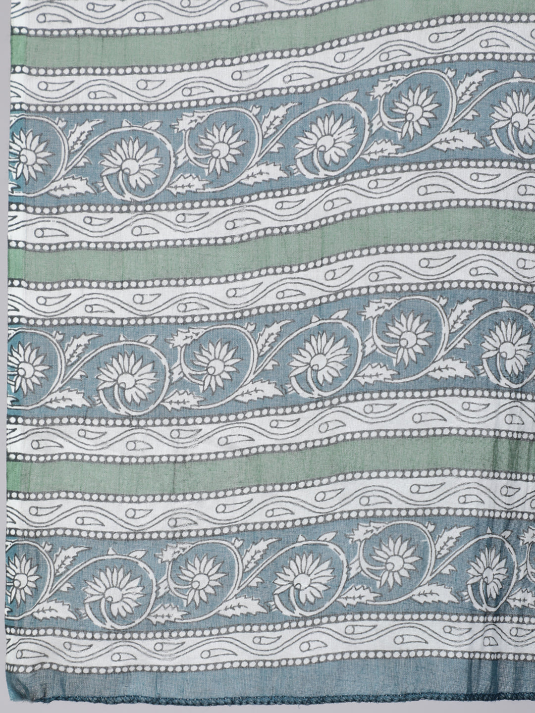 Blue Printed Flared Maternity Dress With Dupatta