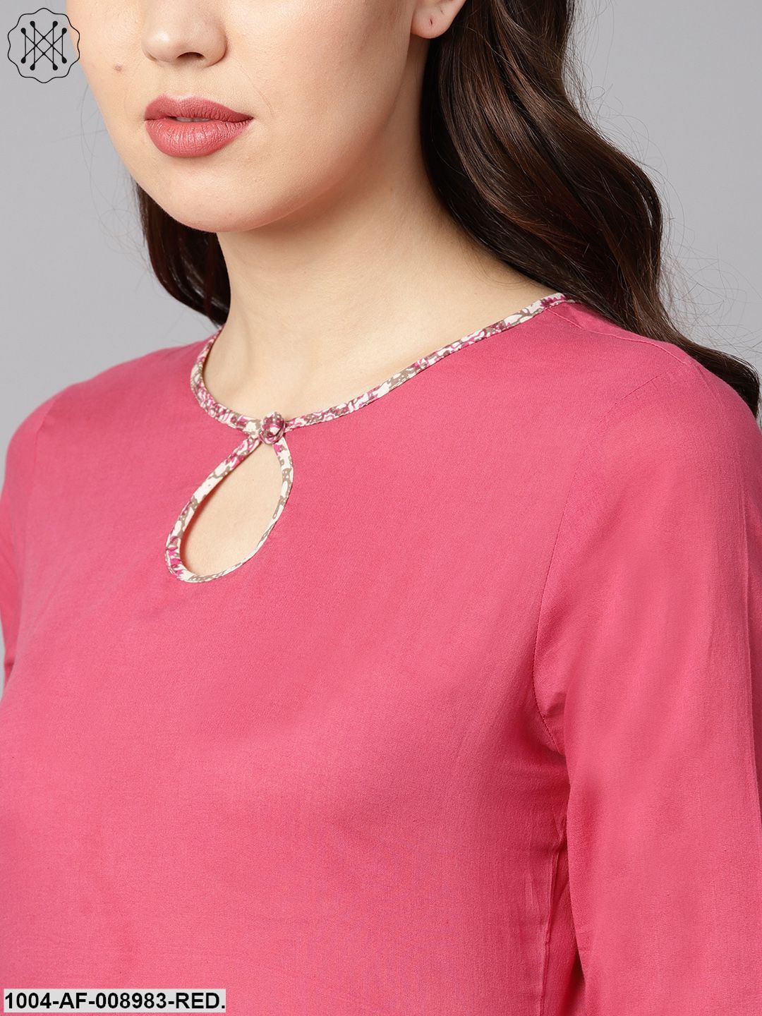 Pink Gathered Short Kurta With Printed Sahara & Dupatta