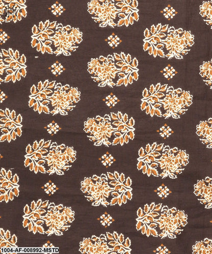 Solid Mustard Kurta Set With Chocolate Brown Printed Palazzo & Dupatta