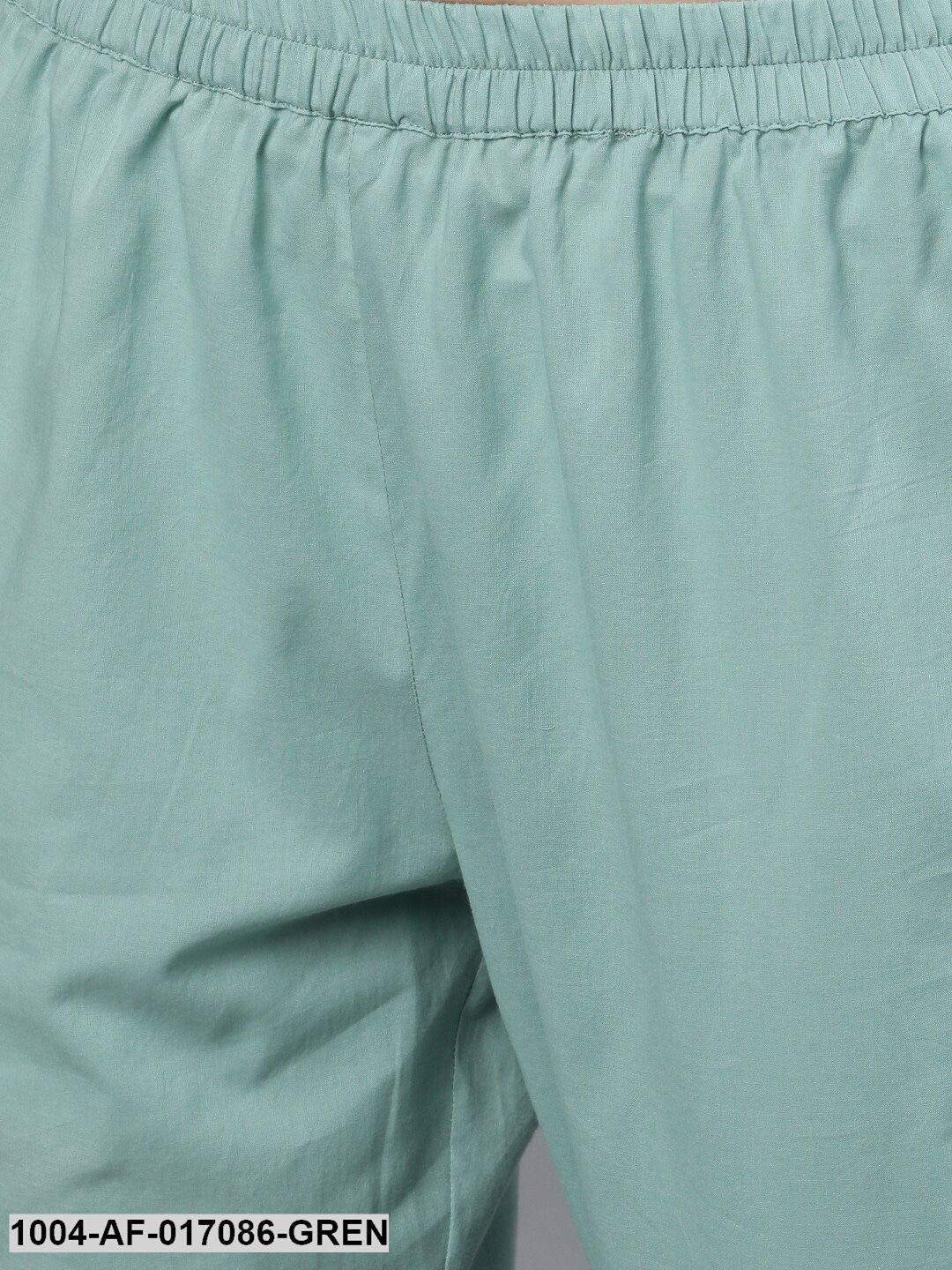 Sage Green Three-Quarter Sleeves Straight Kurta Palazzo With Dupatta