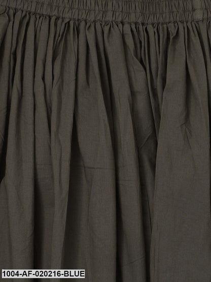 Blue & Olive Green Printed Kurta with Skirt