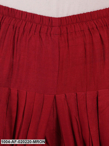 Maroon Solid Kurta with Dhoti Pants
