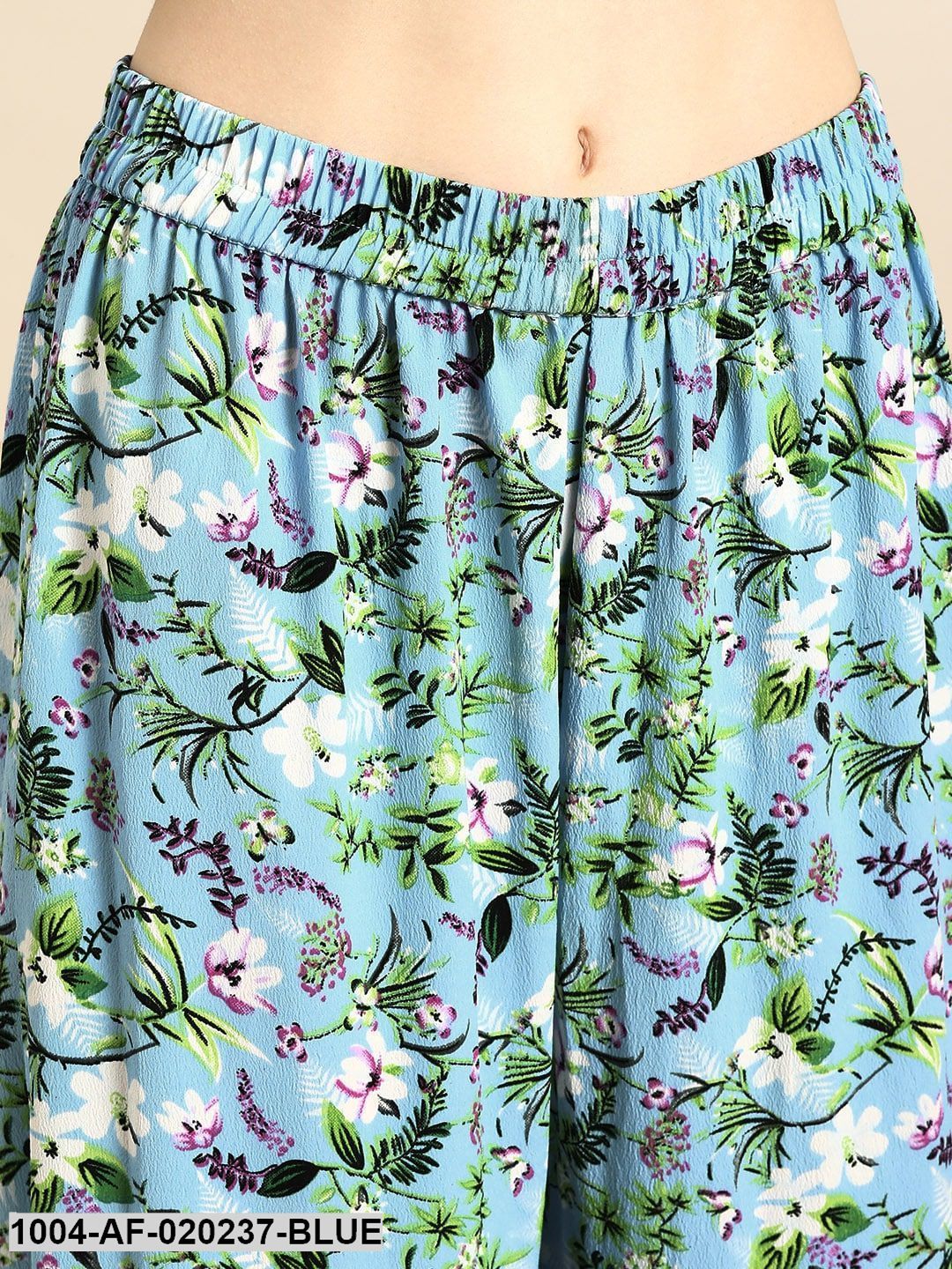 Blue & Green Printed Kurta with Sharara