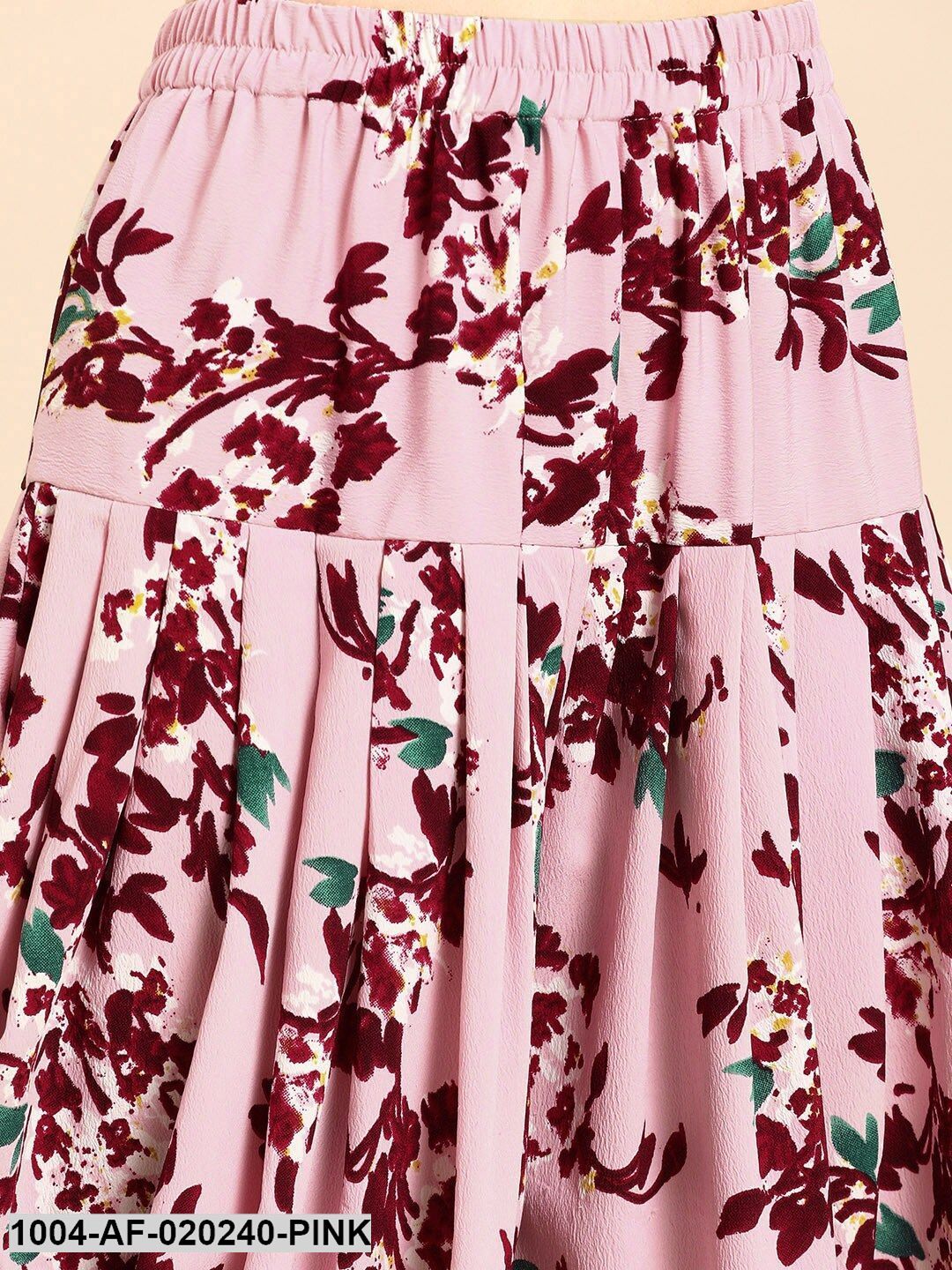 Pink & Maroon Printed Kurta with Dhoti Pants