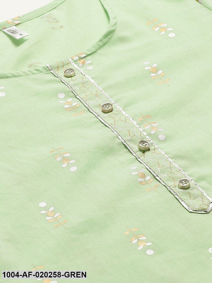 Green & Golden Printed Kurta with Palazzos