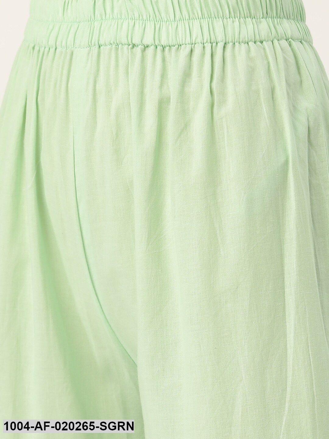 Sea Green & White Striped Angrakha Kurta with Sharara