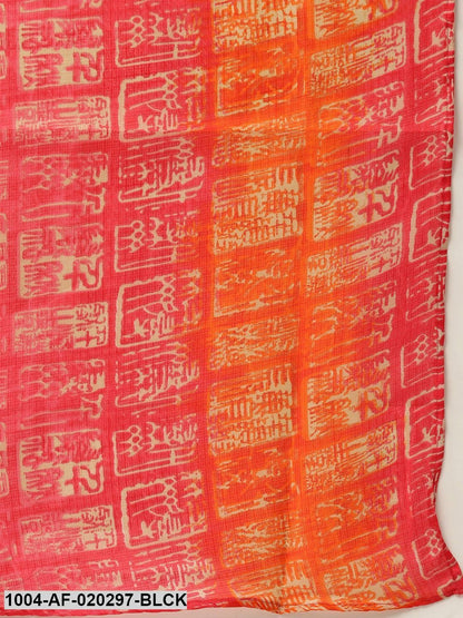 Black & Pink Solid Kurta with Trousers & Dupatta