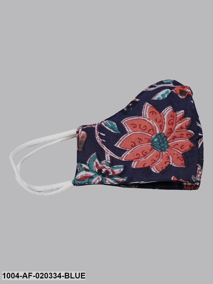 Blue Floral Printed Kurta with Trousers &amp; Dupatta