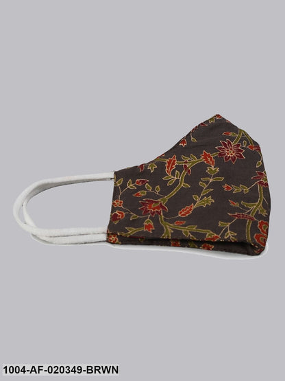 Brown Printed Kurti with Palazzos & Dupatta