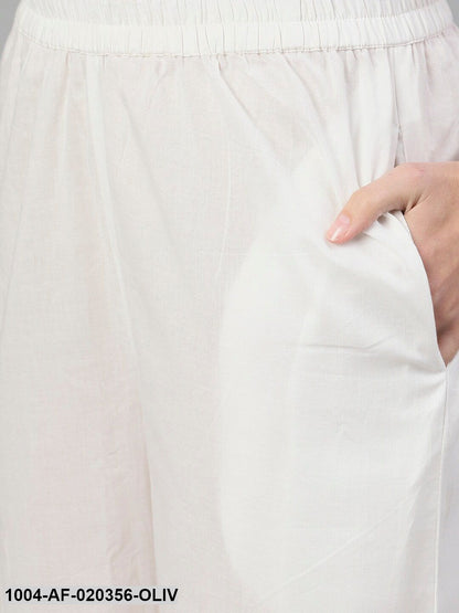 Olive Green Printed Kurta with Palazzos