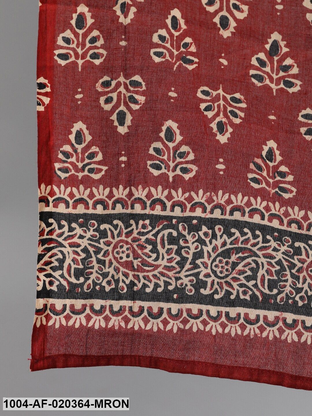 Maroon Printed Kurta with Palazzos & Dupatta
