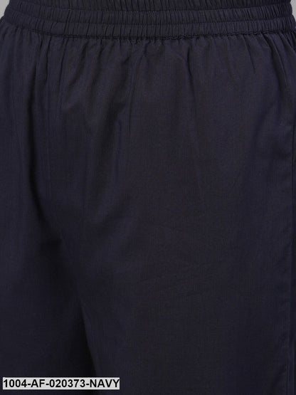 Navy Blue Printed Kurta with Palazzos
