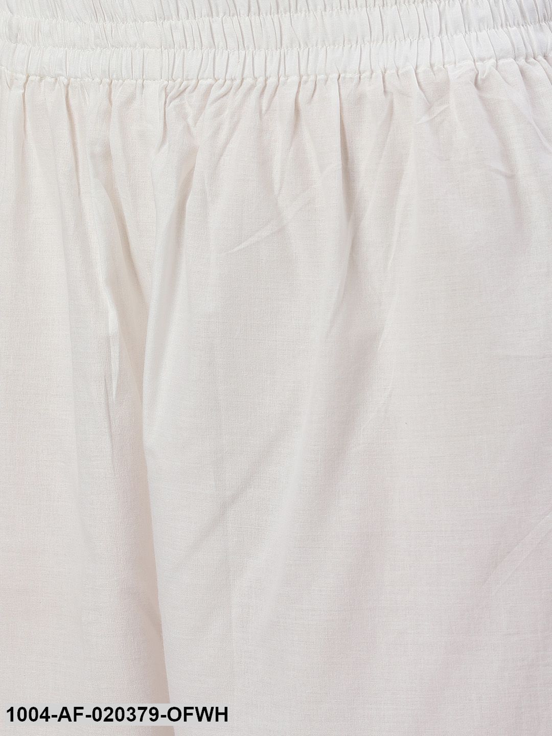 Off-White & Golden Block Printed Anarkali With Palazzo & Dupatta