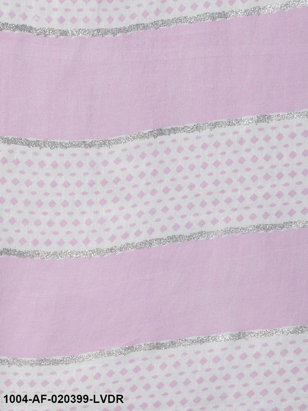 Lavender Floral Printed Straight Kurta With Plazo & Dupatta