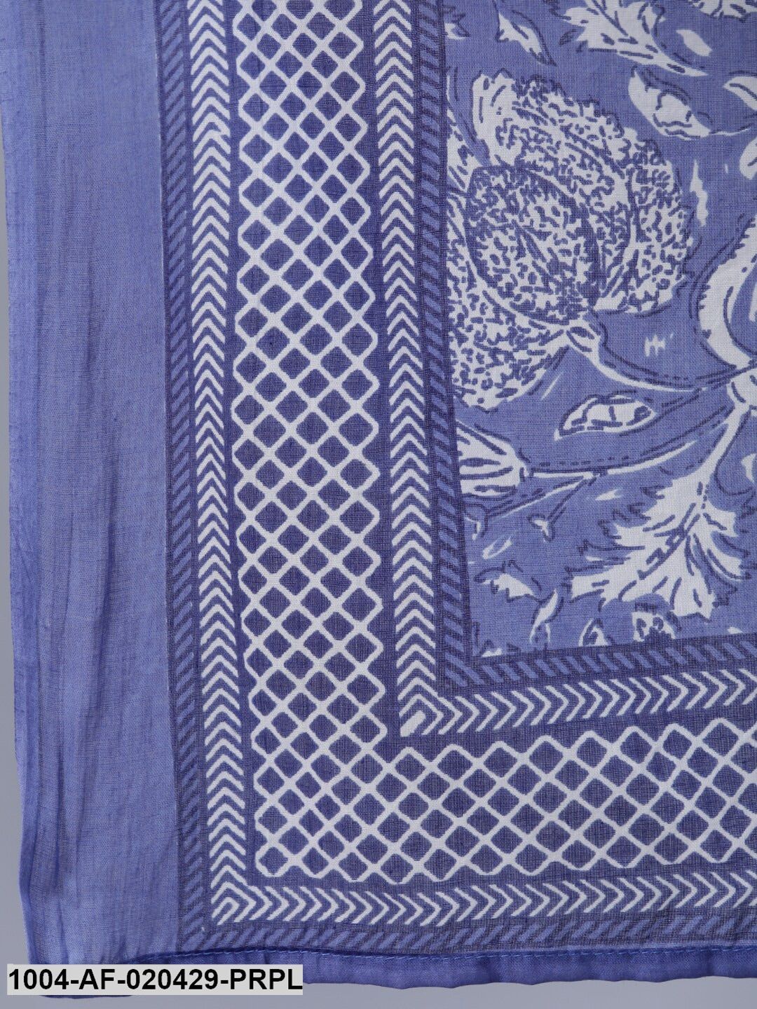 Purple & White Straight Screen Floral Print Pure Cotton Kurta & Palazzos