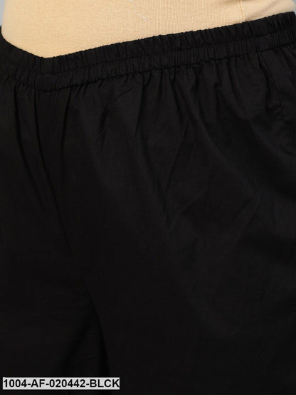 Plus Size Black Empire Pure Cotton Kurta with Trousers & With Dupatta