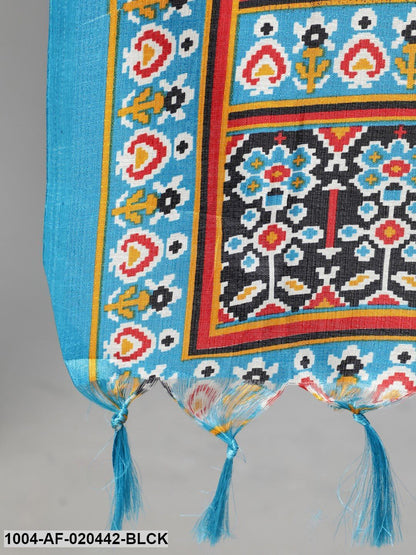 Plus Size Black Empire Pure Cotton Kurta with Trousers & With Dupatta