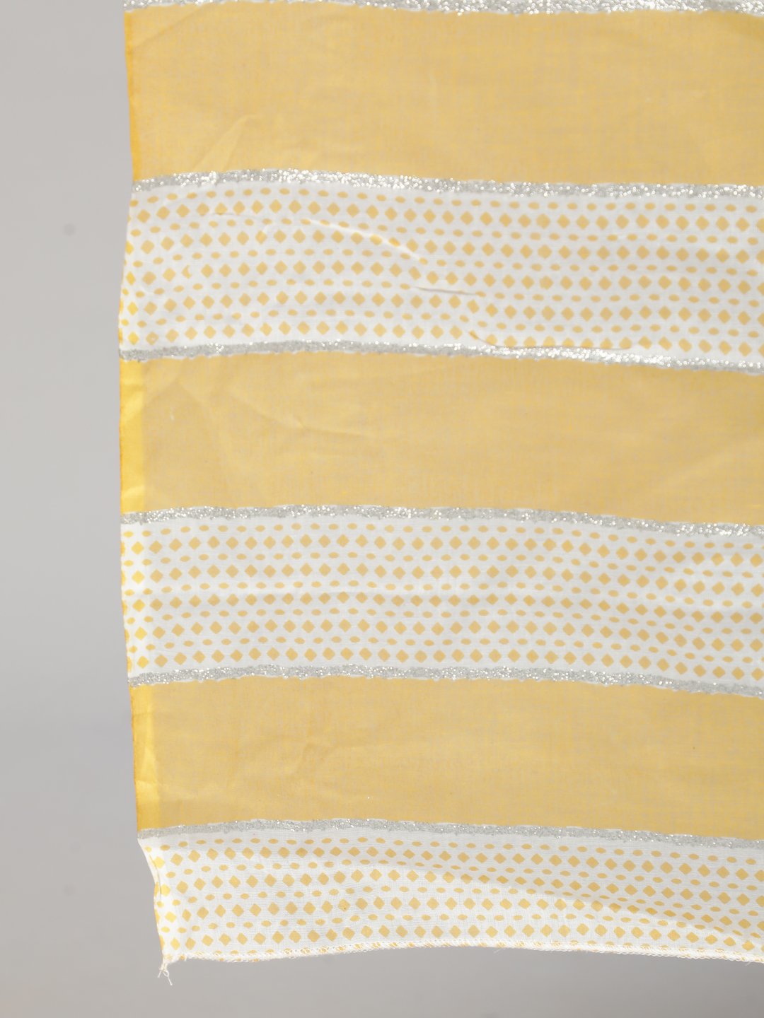 Women Yellow & Glitter Printed Straight Kurta With Plazo & Dupatta