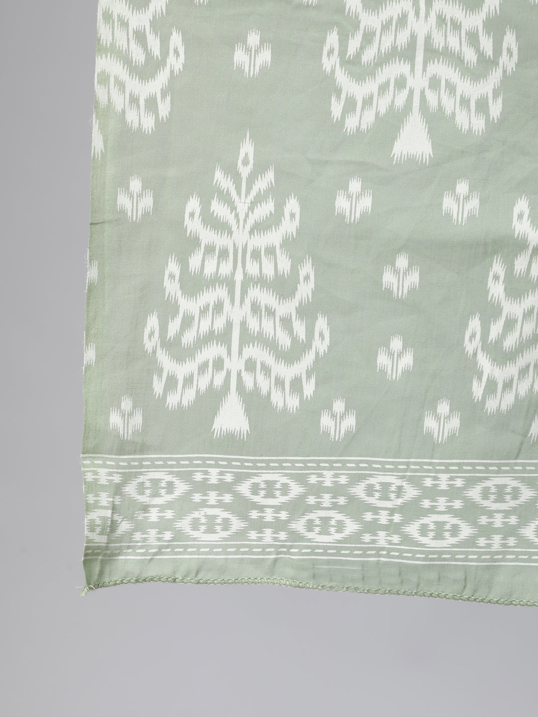 Olive Green Ethnic Printed Kurta And Palazzo With Dupatta