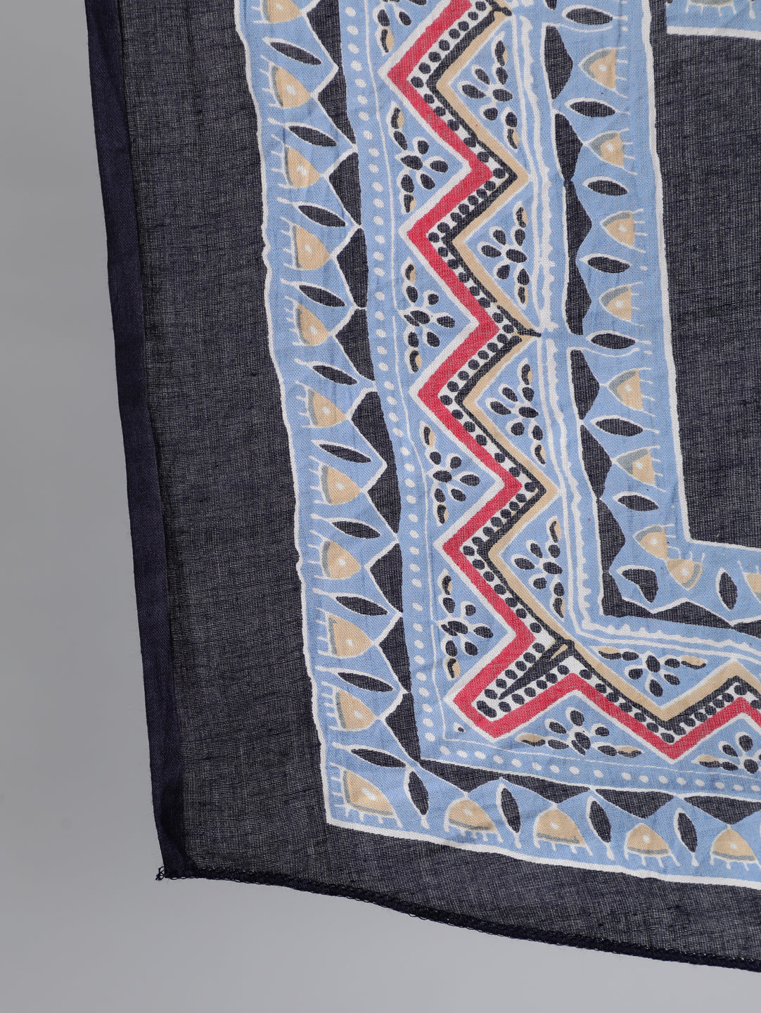 Blue Bandhani Printed Straight Kurta With Palazzo Dupatta