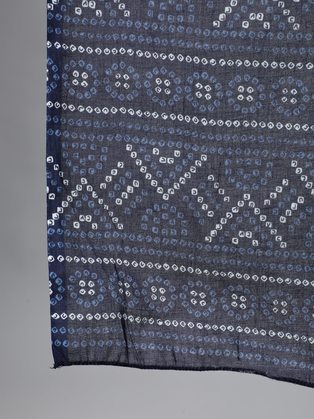 Navy Blue Bandhani Printed Straight Kurta With Dupatta And Palazzos