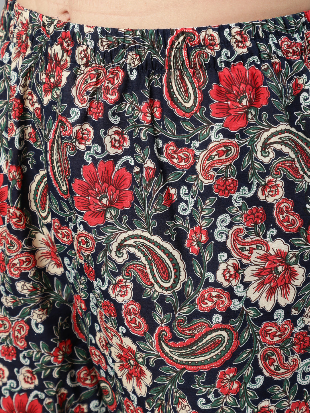 Multi Ethnic Printed Flared Kurta And Trouser With Dupatta