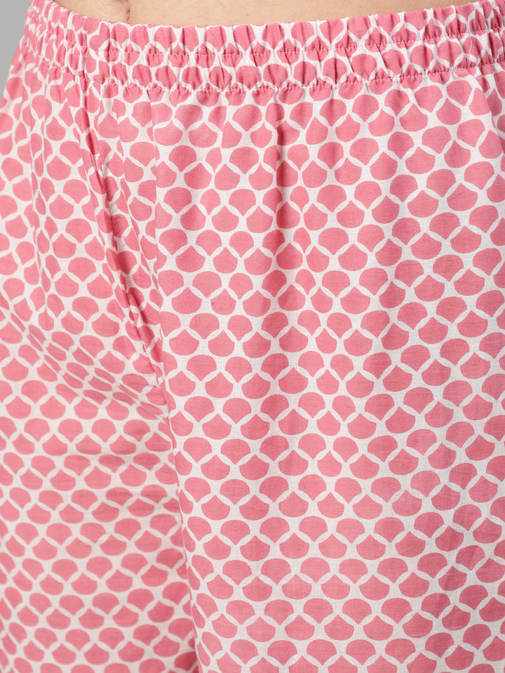 Beige &amp; Pink Ethnic Floral Printed Kurta and Plazzo With Dupatta