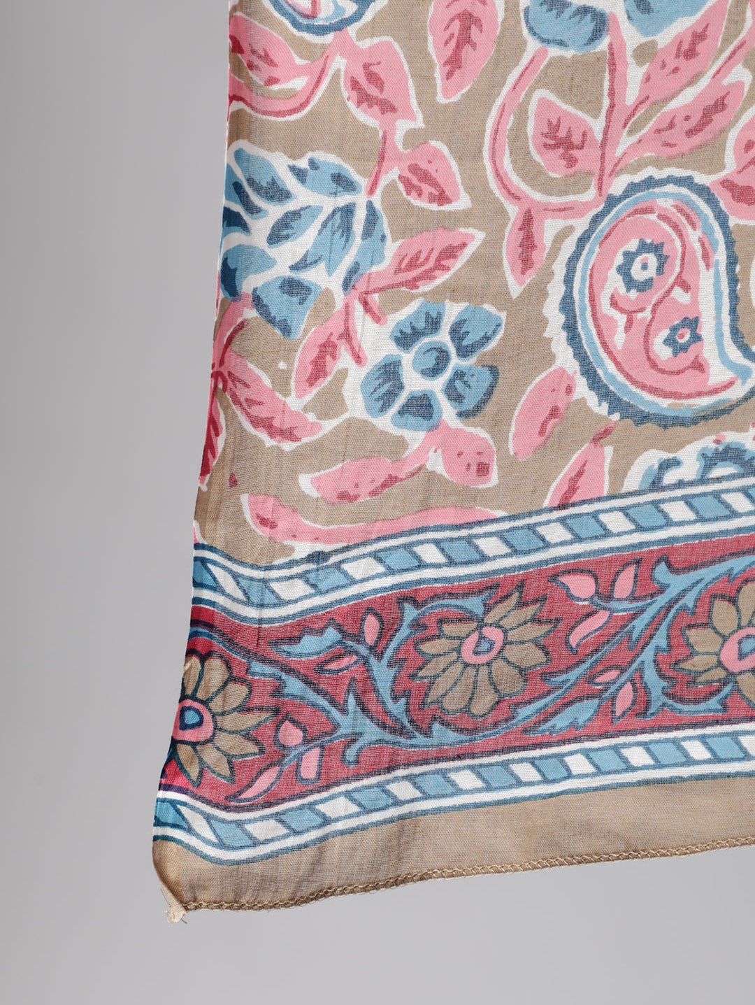Beige &amp; Pink Ethnic Floral Printed Kurta and Plazzo With Dupatta